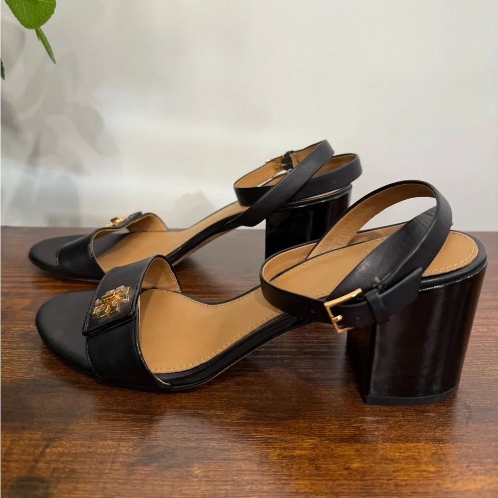 Tory Burch Designer Black Kira Mini Block
Heel Sandals Slingback - Picture 4 of 6